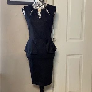 Black peplum kk dress